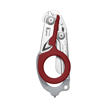 Leatherman Raptor Response Shears - Red/Gray - Closed, Oxygen Tank Wrench Showing