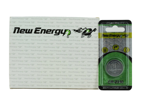 New Energy CR2330 3V 260mAh Lithium Primary (LiMNO2) Coin Cell Battery - Hologram Packaging - 36pc Carton Tear Strip