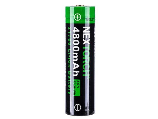 Nextorch 21700 Battery With USB-C Port - 4800mAh - front-facing, upright view