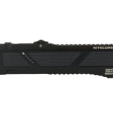 Black Nitecore flashlight side view on a white background