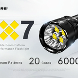 Nitecore EX7 USB-C Rechargeable LED Flashlight - 6000 Lumens - 5 x NiteLab M515S LEDs - Uses 1 x 21700