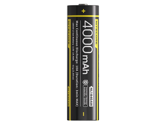 Nitecore NL1840AW - Standing Upright, Facing Capacity Label