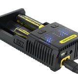 Nitecore Superb Charger SC2 2-Channel Selectable Current Smart Battery Charger for Li-ion, Ni-Cd, NiMH Batteries, and USB Devices