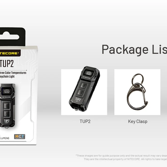 Nitecore TUP 2 USB-C Rechargeable LED Keychain Flashlight - 1200 Lumens - NiteLab MCT UHE - Uses Built-in 1300mAh Li-ion Battery Pack - Multiple Color Options