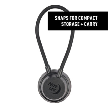 Black gooseneck light with 'Nite Ize' branding on a white background