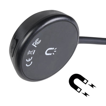 Magnetic pad with symbols indicating magnetism on a white background