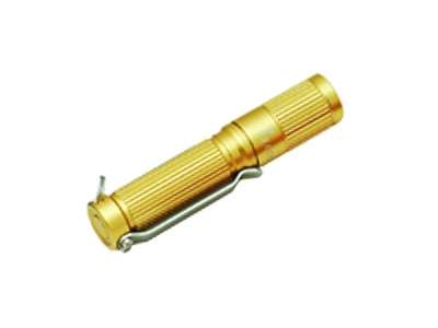 Olight i3 LED Flashlight with 70 Lumen Cree XP-G R5 LED - Uses 1 x AAA - Gold Body
