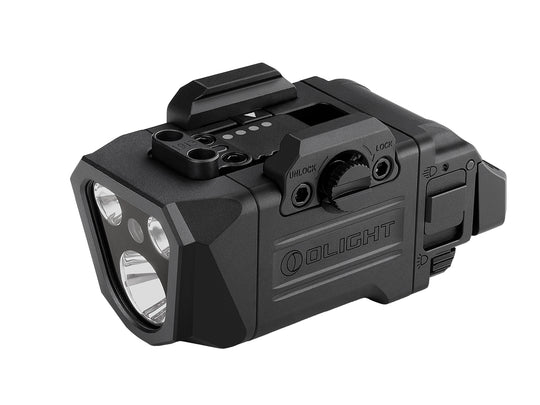 Olight PL X GL Tactical Flashlight - angled view facing left