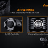 Fitorch P30RGT Rechargeable Tactical LED Flashlight and PowerBank - CREE XP-L - 1180 Lumens - Uses 1 x 18650 (included) or 2 x CR123A