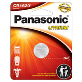 Panasonic CR1620 75mAh 3V Lithium Coin Cell Battery - Front View of 1 Pack