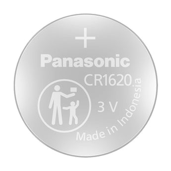 Panasonic CR1620 75mAh 3V Lithium Coin Cell Battery - Front View of Positive SIde