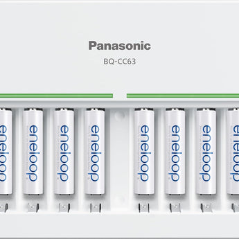 Panasonic Eneloop NiMH Battery 8-Pack and Eight Position Quick Charger