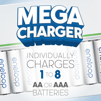 Panasonic Eneloop NiMH Battery 8-Pack and Eight Position Quick Charger