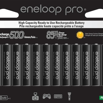 Panasonic Eneloop Pro AAA 980mAh 1.2V Low Self Discharge Nickel Metal Hydride (NiMH) Button Top Batteries - Multiple Quantities Available
