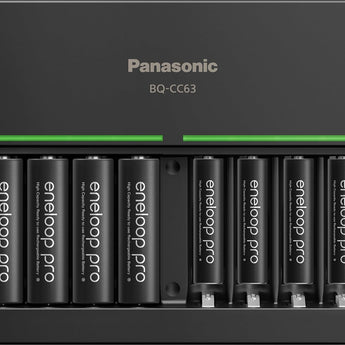 Panasonic Eneloop Pro NiMH Battery 8-Pack and Eight Position Quick Charger