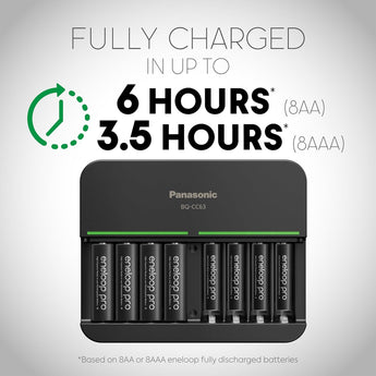 Panasonic Eneloop Pro NiMH Battery 8-Pack and Eight Position Quick Charger