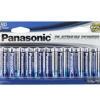 Panasonic Platinum Power AA Batteries - 24-Pack Retail Card - Front of Packaging