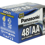 Panasonic Platinum Power AA Batteries - 48 Count Box - Side and Front View