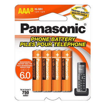 Panasonic DECT Rechargeable NiMH AAA Batteries - 8 Pack