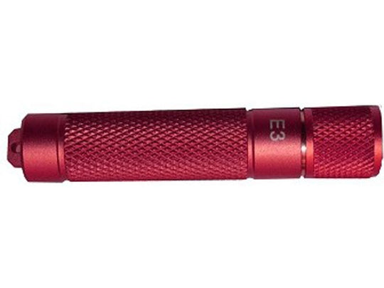 PowerTac E3 LED Flashlight with Red Fininsh 90 Lumens CREE XP-E - Uses 1 x AAA