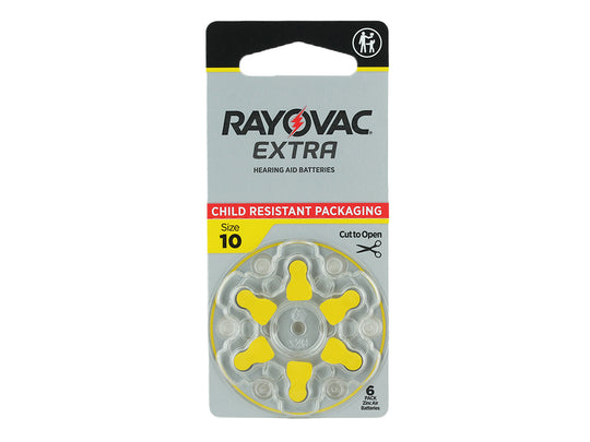 Rayovac Extra Advanced 10 Hearing Aid Zinc Air Battery - 6-Pack - Front of Packaging