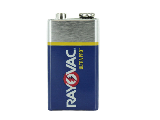 Rayovac Ultra Pro 9V battery upright