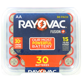 Rayovac Fusion AA Battery 30 pack box top down