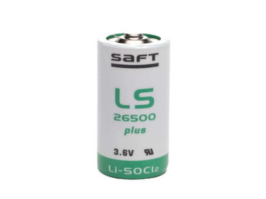 Saft LS-26500 Plus Lithium Thionyl Chloride Battery C-Cell Upright View