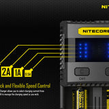 Nitecore Superb Charger SC2 2-Channel Selectable Current Smart Battery Charger for Li-ion, Ni-Cd, NiMH Batteries, and USB Devices