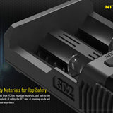 Nitecore Superb Charger SC2 2-Channel Selectable Current Smart Battery Charger for Li-ion, Ni-Cd, NiMH Batteries, and USB Devices