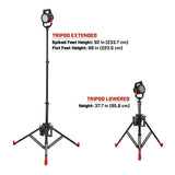 Streamlight Portable Scene Light III - Extended and Retracted Tripod Heights