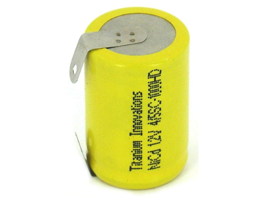 Titanium Innovations 4/5SC 4/5 Sub C 1000mah NiCd 1.2V FLAT TOP w/ SOLDER TABS, 5C HIGH DISCHARGE RATE 4/5SC-1000HD-T