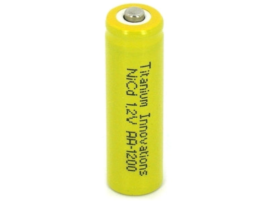 Titanium Innovations AA NiCd 1200mah 1.2V * Button Top Perfect for Solar lights * AA-1200