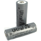 UltraFire UF 17500 1300mAh 3.7V Protected Lithium Ion (Li-ion) Button Top Battery - Bulk
