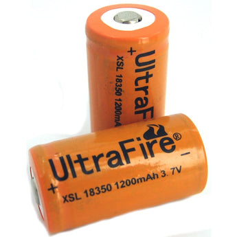 UltraFire XSL 18350 1200mAh 3.7V Unprotected Lithium Ion (Li-ion) Button Top Battery - Bulk