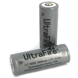 UltraFire LC 18500 1600mAh 3.7V Protected Lithium Ion (Li-ion) Button Top Battery - Bulk