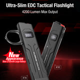 Klarus X1-V3 Tactical Flat Flashlight - 4,200 Lumens - USB-C Rechargeable 2700mAh Li-ion Battery - Slimline or Tactical Ring Versions