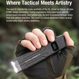 Klarus X1-V3 Tactical Flat Flashlight - 4,200 Lumens - USB-C Rechargeable 2700mAh Li-ion Battery - Slimline or Tactical Ring Versions