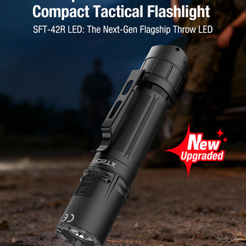 Klarus XT2CR Pro 2025 Next-Gen Tactical Flashlight - USB-C Rechargeable - 2,300 Max Lumens - Includes 1 x 18650 - Matte Black