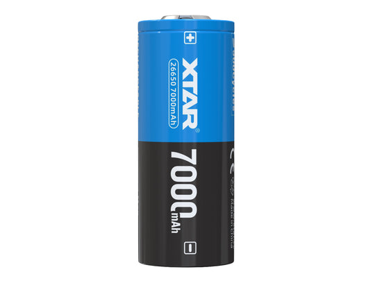 XTAR 26650 7000mAh 3.6V 10A Protected Lithium Ion (Li-ion) Button Top Battery - Boxed