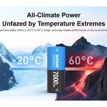 XTAR 26650 7000mAh 3.6V 10A Protected Lithium Ion (Li-ion) Button Top Battery - Boxed