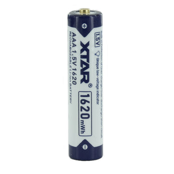XTAR AAA 1000mAh / 1620mWh 1.5V Rechargeable Protected Lithium-Ion Lithium Nickel Manganese Cobalt Oxide (LiNiCoMnO2) Button Top Battery - Bulk