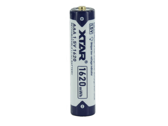 XTAR AAA 1000mAh / 1620mWh 1.5V Rechargeable Protected Lithium-Ion Lithium Nickel Manganese Cobalt Oxide (LiNiCoMnO2) Button Top Battery - Bulk