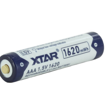 XTAR AAA 1000mAh / 1620mWh 1.5V Rechargeable Protected Lithium-Ion Lithium Nickel Manganese Cobalt Oxide (LiNiCoMnO2) Button Top Battery - Bulk