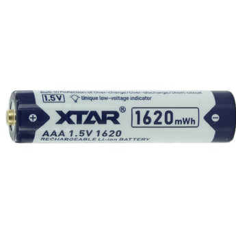 XTAR AAA 1000mAh / 1620mWh 1.5V Rechargeable Protected Lithium-Ion Lithium Nickel Manganese Cobalt Oxide (LiNiCoMnO2) Button Top Battery - Bulk