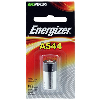 Energizer A544 28A 140mAh 6V Alkaline Button Top Photo Battery - Equivalent to 4LR44, PX28, 544 - 1 Piece Retail Card