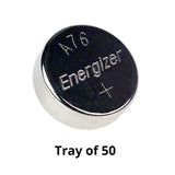 Energizer EN A76 (50PK) 153mAh 1.5V Alkaline Coin Cell Watch Batteries - Tray of 50