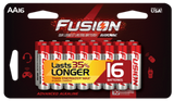 Rayovac Fusion 815-16SCT AA 1.5V Alkaline Button Top Batteries - 16 Piece Retail Card