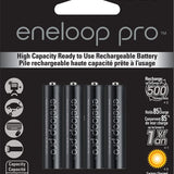 Panasonic Eneloop Pro BK-4HCCA-4BA AAA 950mAh 1.2V Low Self Discharge Nickel Metal Hydride (NiMH) Button Top Batteries - 4 Pack Retail Card