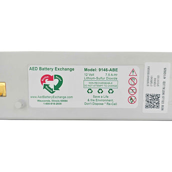 AED Replacement 9146 7500mAh 12V Lithium Sulfur Dioxide (LiSO2) Battery Pack for Cardiac Science™ Powerheart G3 and G3 Plus Defibrillators - Blue, White, or Yellow